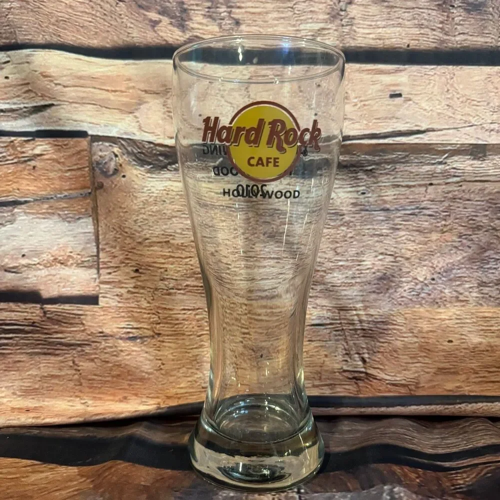 Hard Rock Cafe Hollywood Grand Opening 2010 Pilsner Beer Glass Collectible